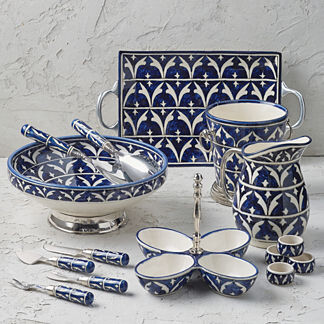 Frontgate Set of 4 Piazza Ceramic Serving Collection - Napkin Rings