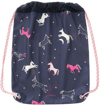 Joules Girls Horse Print Rubber Drawstring Bag