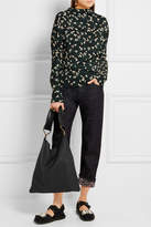 Thumbnail for your product : Marni Maxi Strap Textured-leather Tote - Black