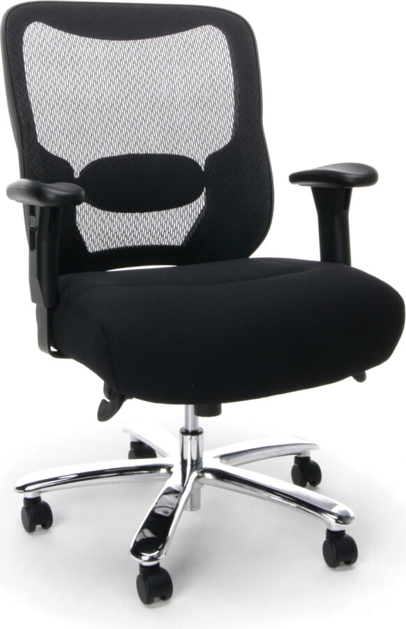 OFM Essentials Collection Big & Tall Swivel Mesh Office Chair, in Black/Chrome
