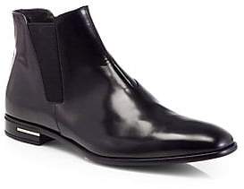 Prada Men's Saffiano Leather Chelsea Boots