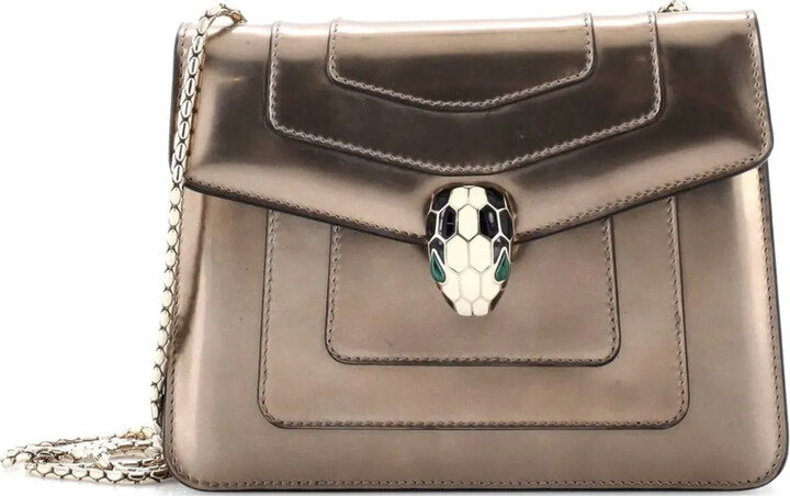 Bvlgari Pre-Owned Serpenti Forever Square Metallic Leather Small shoulder bag