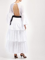 Thumbnail for your product : Rochas Tiered Cotton Broderie-anglaise Dress - White