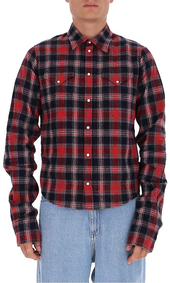 red and white flannel shirt mens
