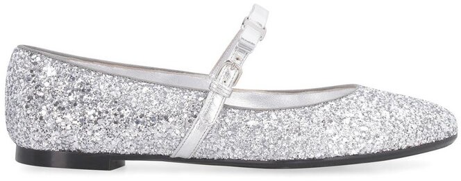 glitter flat shoes