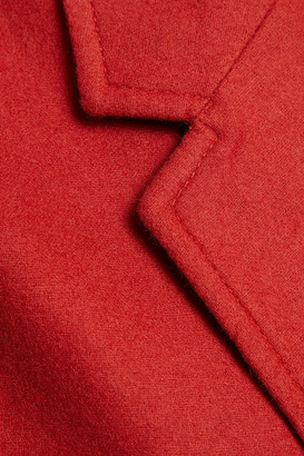 American Vintage Double-breasted Brushed Wool-blend Felt Coat