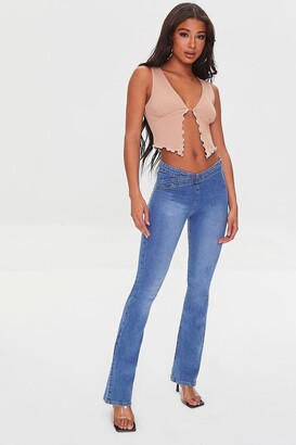 Forever 21 Crisscross Low-Rise Bootcut Jeans - ShopStyle