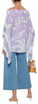 Thumbnail for your product : Emilio Pucci Off-the-shoulder Draped Printed Silk Crepe De Chine Top