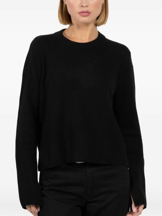 Autumn Cashmere Crew Neck Slit Cuff Sweater