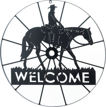 Zingz & Thingz Cowboy Welcome Wheel Sign Wall Décor
