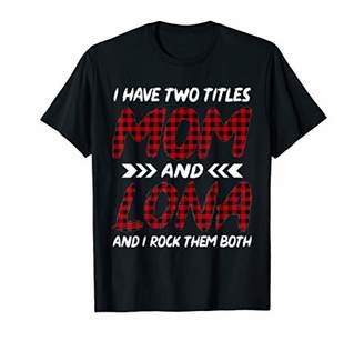 Buffalo David Bitton I Have Two Titles Mom And Lona Red Plaid Christmas T-Shirt
