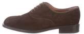 Thumbnail for your product : Ferragamo Suede Round-Toe Oxfords brown Suede Round-Toe Oxfords