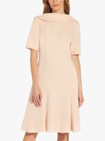 Thumbnail for your product : Adrianna Papell Plus Crepe Collar Knee Length Dress, Blush