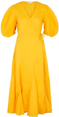 Rhode Resort Fiona yellow cotton wrap dress