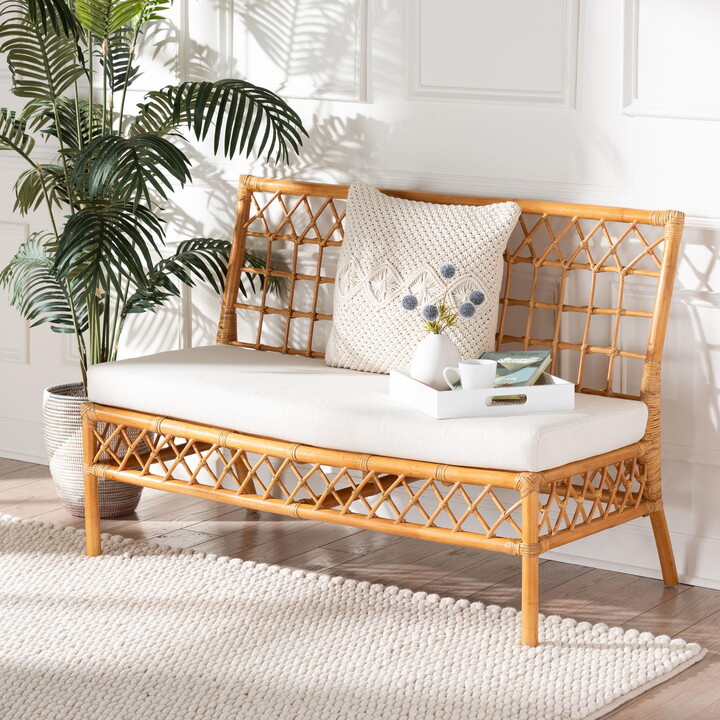 bali & pari Capella Boho Dining Bench, One Size, Light honey