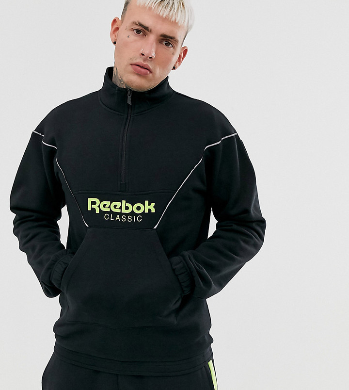 Reebok half zip sweatshirt in black exclusive to asos - ShopStyle
