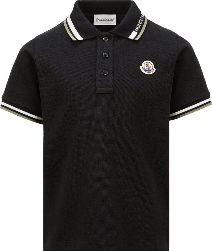 Moncler Enfant Tricolor-trimmed Cotton Piquet Polo Shirt