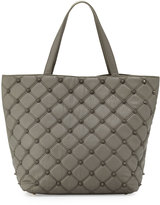 Thumbnail for your product : Deux Lux Empress Stud Quilted Faux-Leather Tote Bag, Dove