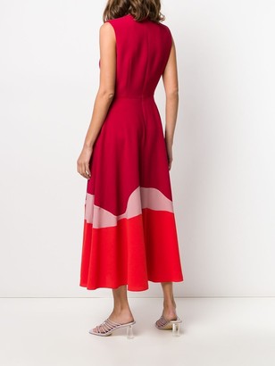 Roksanda Colour-Block Flared Dress