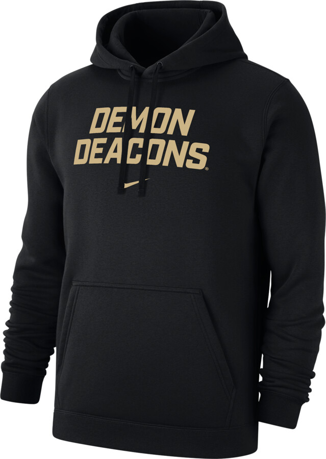 Wake Forest Club Fleece Nike Men's College Pullover Hoodie in Black | M31777WKFU-BLK