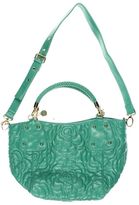 Thumbnail for your product : Big Buddha NEW Green Faux Leather Quilted Floral Shopper Tote Handbag Large BHFO