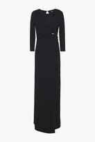 Thumbnail for your product : Just Cavalli Wrap-effect glittered stretch-knit maxi dress