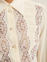 Thumbnail for your product : Chloé Lace Silk Blouse - Womens - Ivory