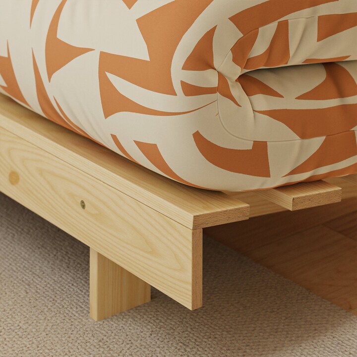 Dunelm Mito Klipp Double Futon Natural Frame Orange/Beige ShopStyle
