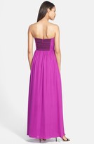 Thumbnail for your product : Nicole Miller Stitch Detail Silk Maxi Dress