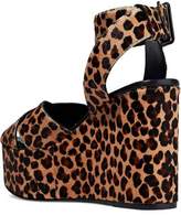 Thumbnail for your product : Alice + Olivia Violet Leopard-print Calf Hair Wedge Sandals