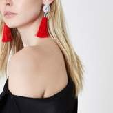 Thumbnail for your product : River Island Womens Red teardrop tassel drop earrings