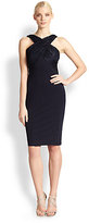 Thumbnail for your product : David Meister Lace & Jersey Cross-Neck Dress