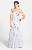 Thumbnail for your product : Jump Apparel Glitter Lace Trumpet Gown (Juniors) (Online Only)