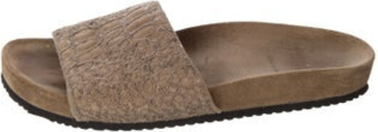 Brunello Cucinelli Suede Slides Neutrals Monili Sequin Embellishments Designer