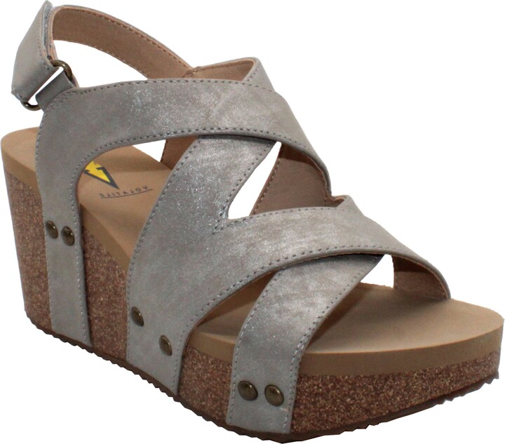 Volatile Tory Crisscross Wedge Sandal