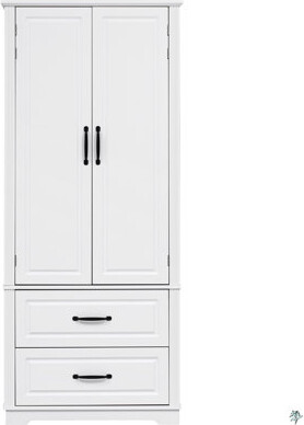 Winston Porter Kitchen Pantry Cabinet With 2 Large DrawersEmbossed Texture Freestanding Cupboard Cabinet With 8 Door Shelves And 3 Cabinet Shelves