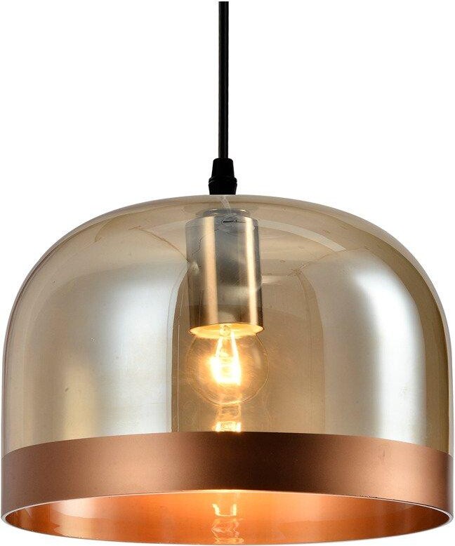 CGC Lighting 'Hazel' Copper/Champagne Glass Dome Pendant Ceiling Light