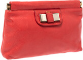 Thumbnail for your product : Chloé Coral Orange Leather Bow Clutch