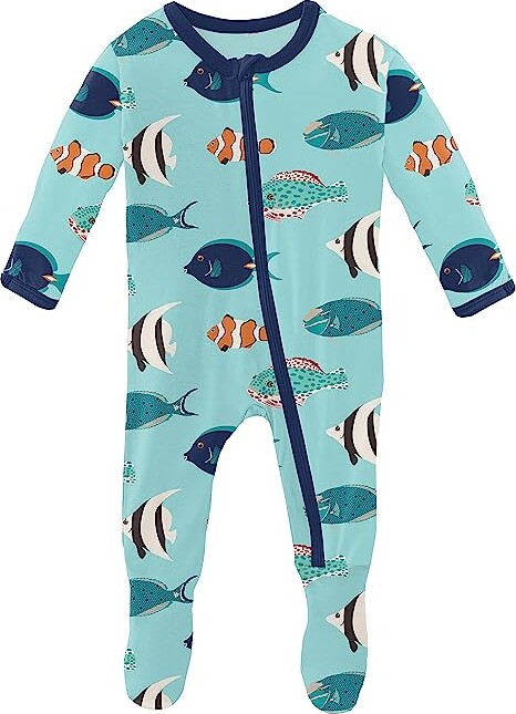 Kickee Pants Kids Print Footie with Zipper (Infant) (Tropical Fish) Kid's  Jumpsuit & Rompers One Piece - ShopStyle Boys' Pajamas