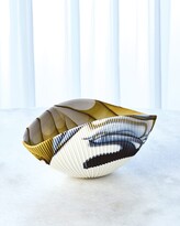 Thumbnail for your product : Global Views Small Pleated Bowl, Amber/Blue Filigree
