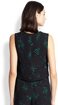 Thumbnail for your product : A.L.C. Devoe Printed Silk Cropped Top