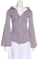 Thumbnail for your product : Caroline Constas Long Sleeve Button-Up Blouse