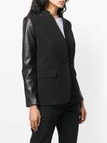 Thumbnail for your product : DKNY faux leather sleeve blazer