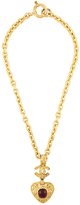 Chanel Vintage collier plaqué or 24ct à pendentif coeur