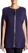 Thumbnail for your product : Julie Brown Robyn Faux Leather Trim Zip-Up Cape
