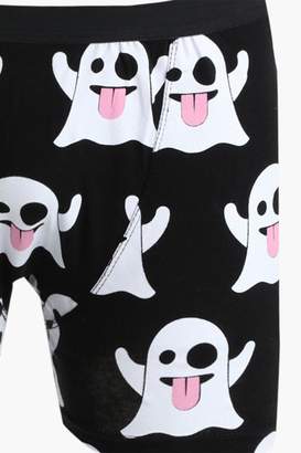 boohoo Halloween Ghost Emoji Print Boxers