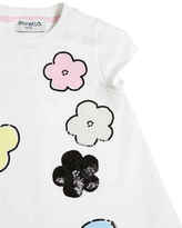 Thumbnail for your product : Simonetta Sequined Flowers Cotton Sweatshirt Dress