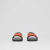 Thumbnail for your product : Burberry Striped Wool and Leather Slides