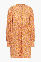 Thumbnail for your product : By Ti Mo Gathered floral-print cotton-corduroy mini dress