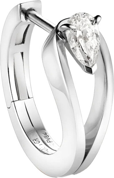 Repossi Serti Inverse Small Diamond Hoop - White Gold